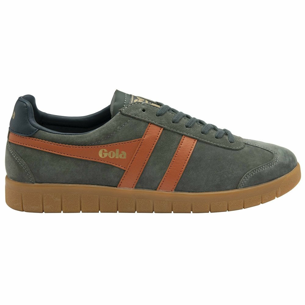 Basket Gola Hurricane Daim Orange Bleu Marine Homme | CYMV-47668543