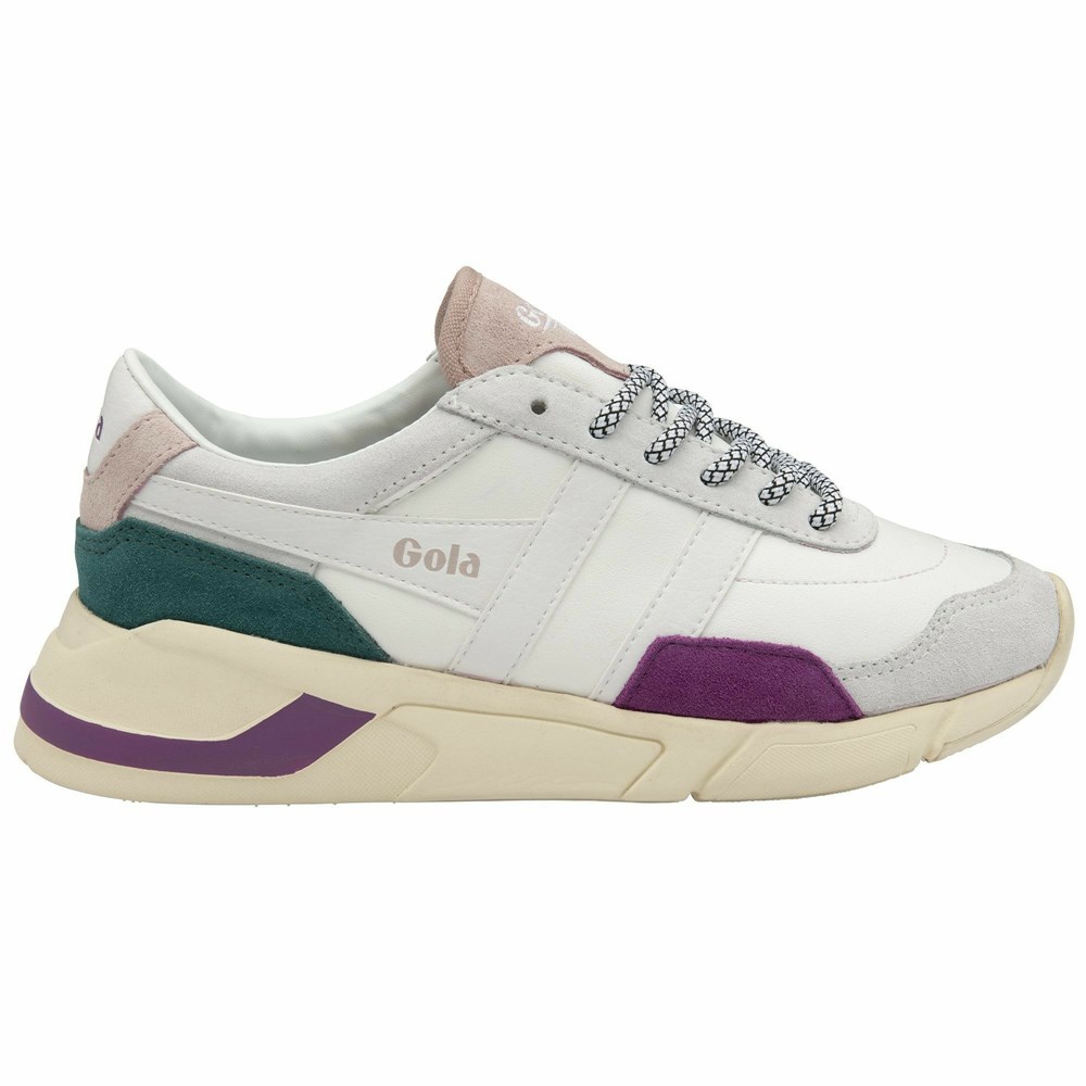 Basket Gola Eclipse Trident Blanche Rose Femme | ZLQN-70697741