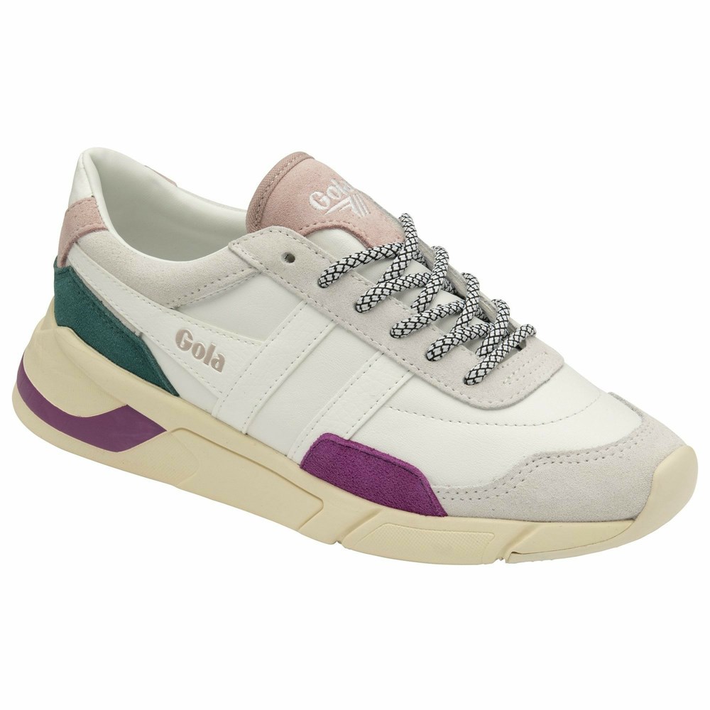 Basket Gola Eclipse Trident Blanche Rose Femme | ZLQN-70697741