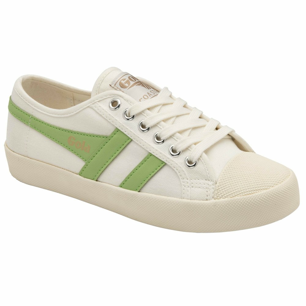 Basket Gola Vegan Coaster Blanche Vert Femme | PEWV-60205736