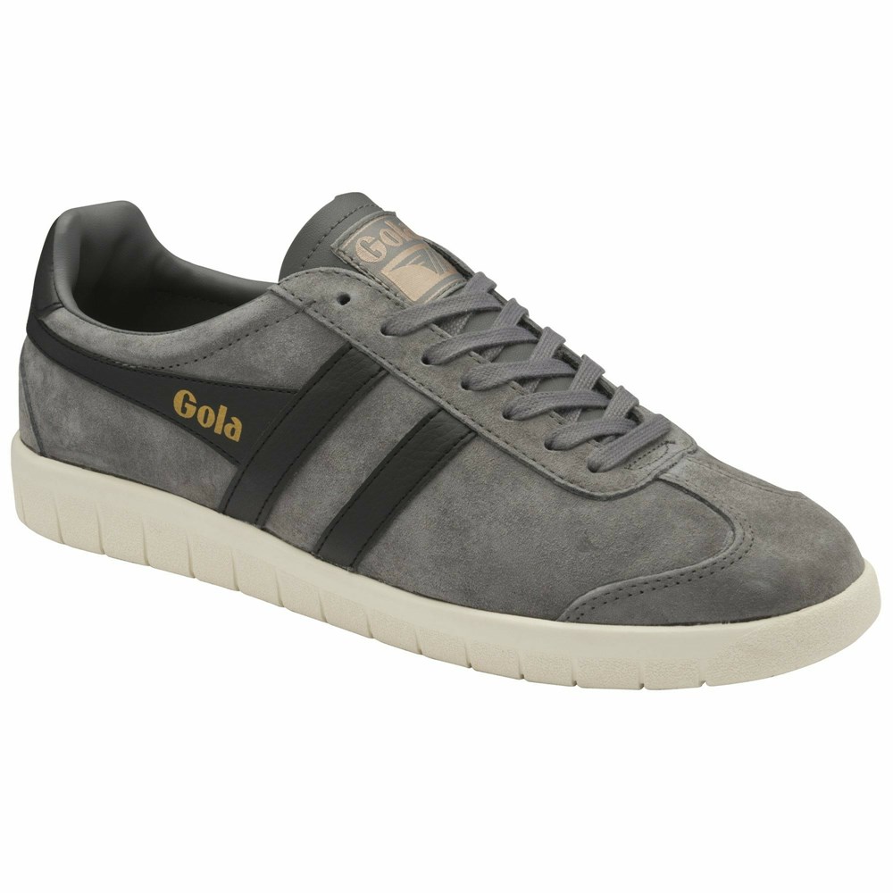 Basket Gola Hurricane Daim Grise Noir Blanche Homme | NDVA-90130663