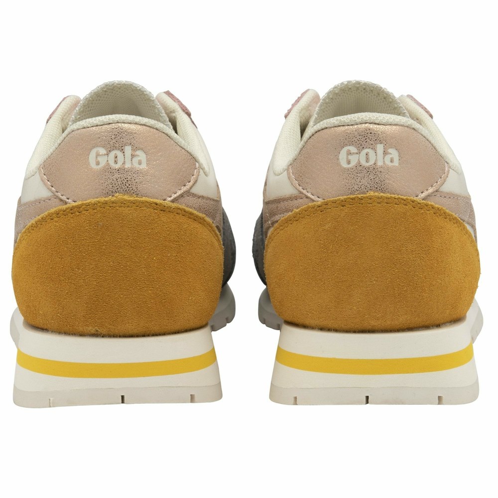 Basket Gola Daytona Quadrant Blanche Grise Rose Doré Orange Femme | SAQM-28812798