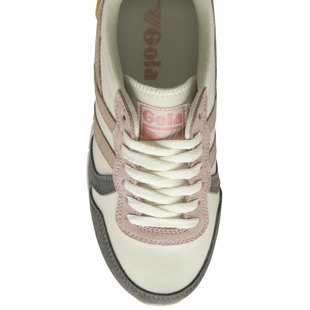 Basket Gola Daytona Quadrant Blanche Grise Rose Doré Orange Femme | SAQM-28812798