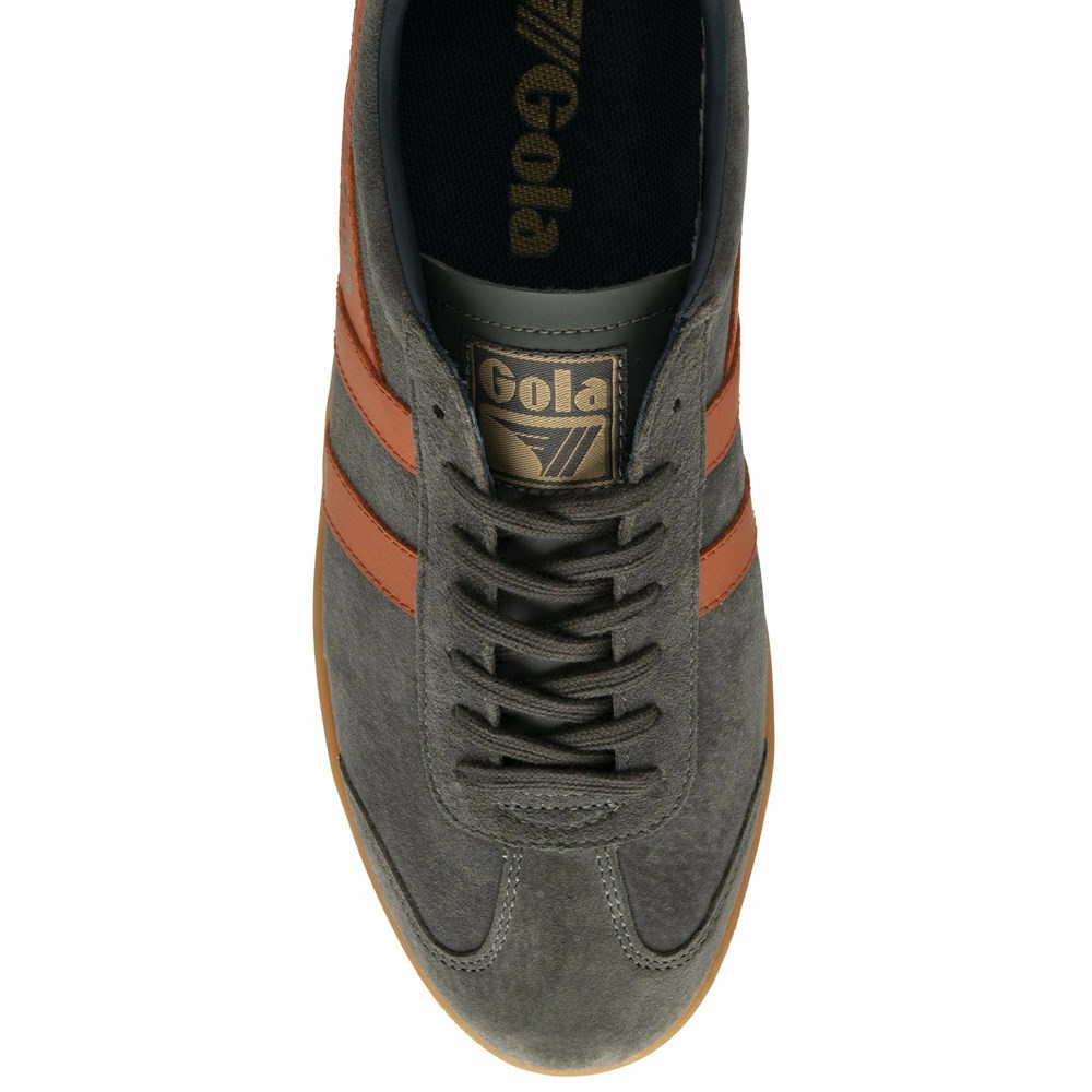 Basket Gola Hurricane Daim Orange Bleu Marine Homme | CYMV-47668543