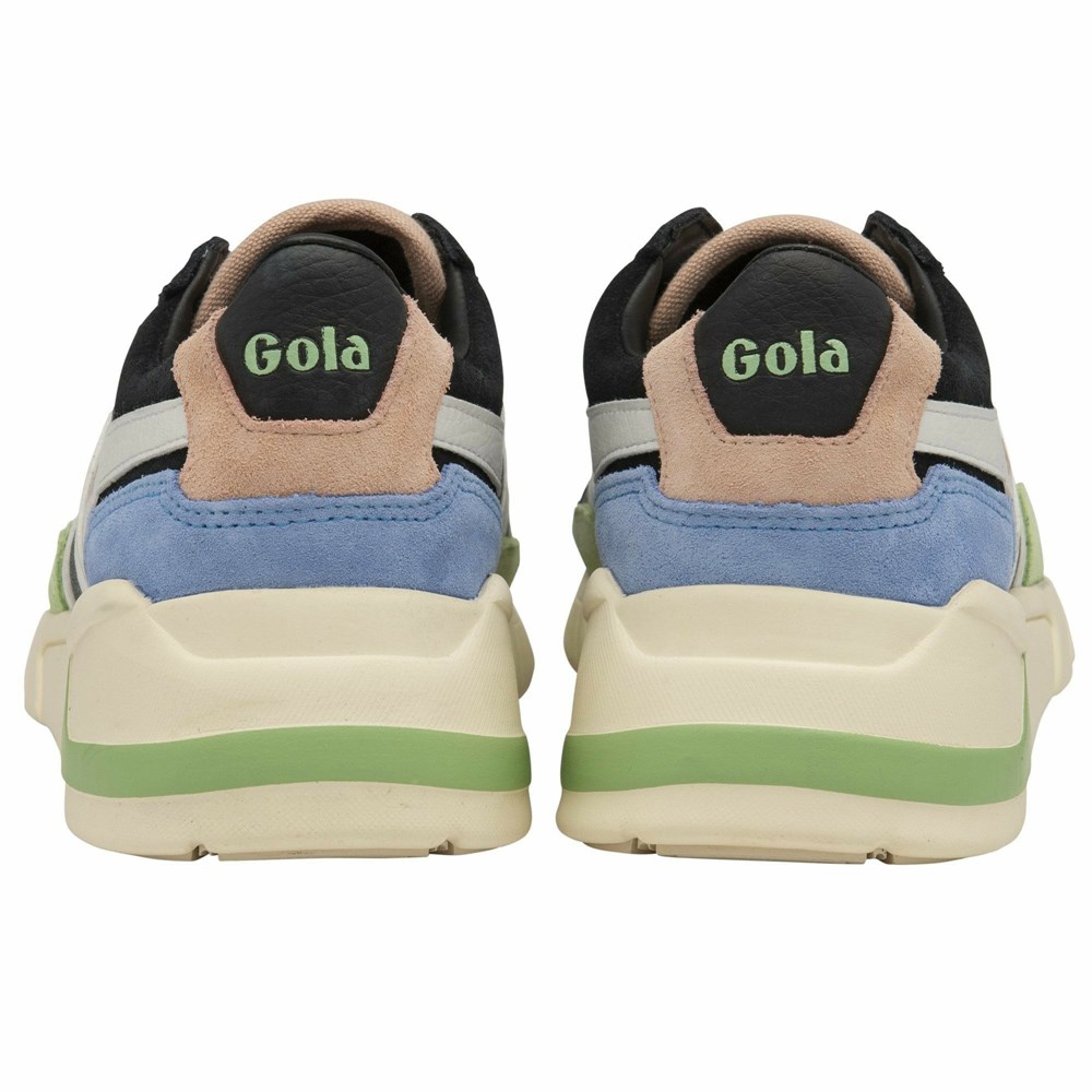 Basket Gola Eclipse Trident Noir Vert Bleu Femme | TOIQ-58131001