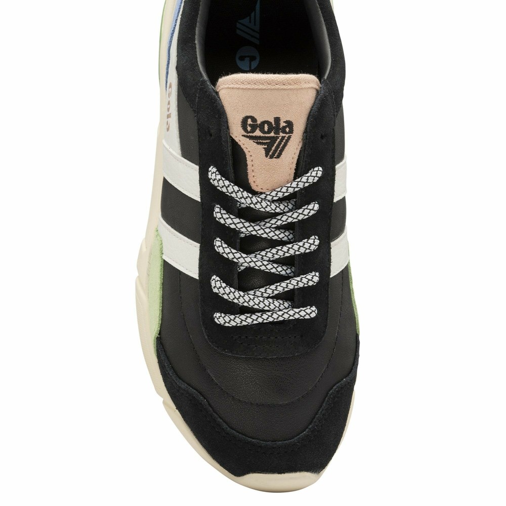 Basket Gola Eclipse Trident Noir Vert Bleu Femme | TOIQ-58131001