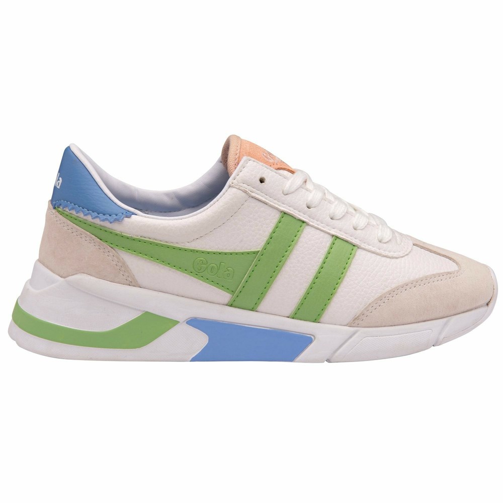 Basket Gola Eclipse California Blanche Vert Bleu Femme | OZVN-79933818