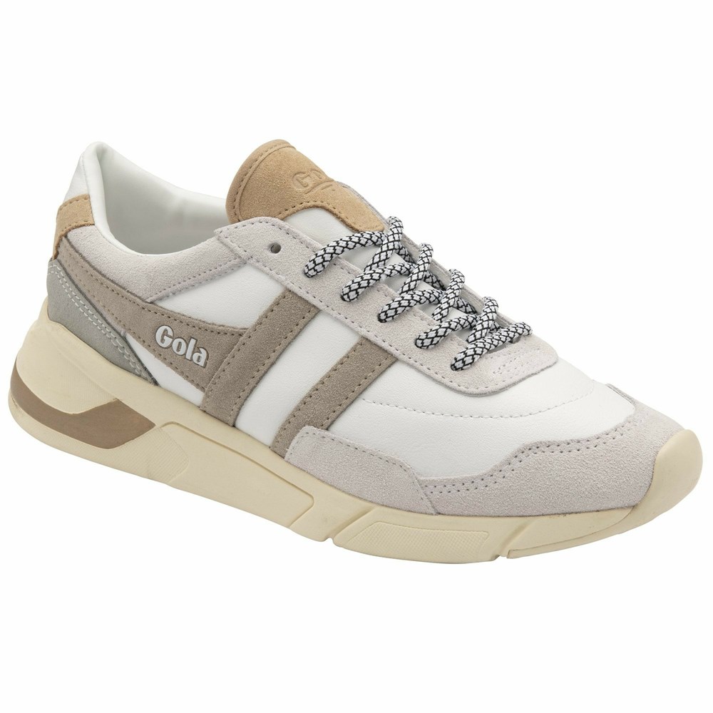 Basket Gola Eclipse Pure Blanche Grise Femme | DJXU-76123389