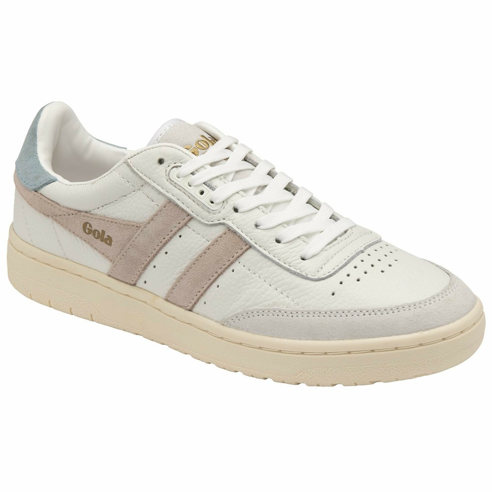 Basket Gola Falcon Blanche Bleu Femme | MCJX-20353512