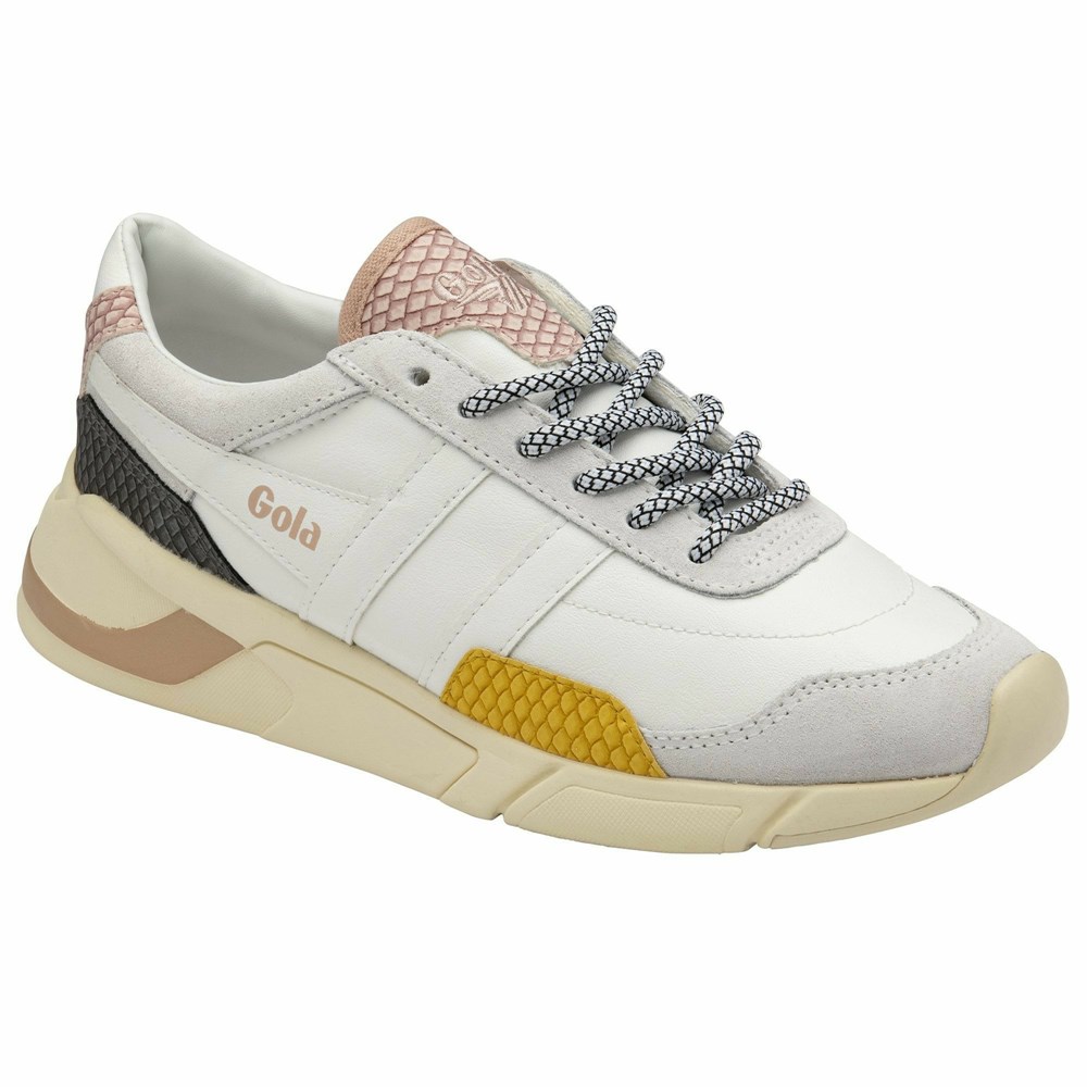 Basket Gola Eclipse Trident Snake Blanche Orange Rose Femme | QMRV-89439559