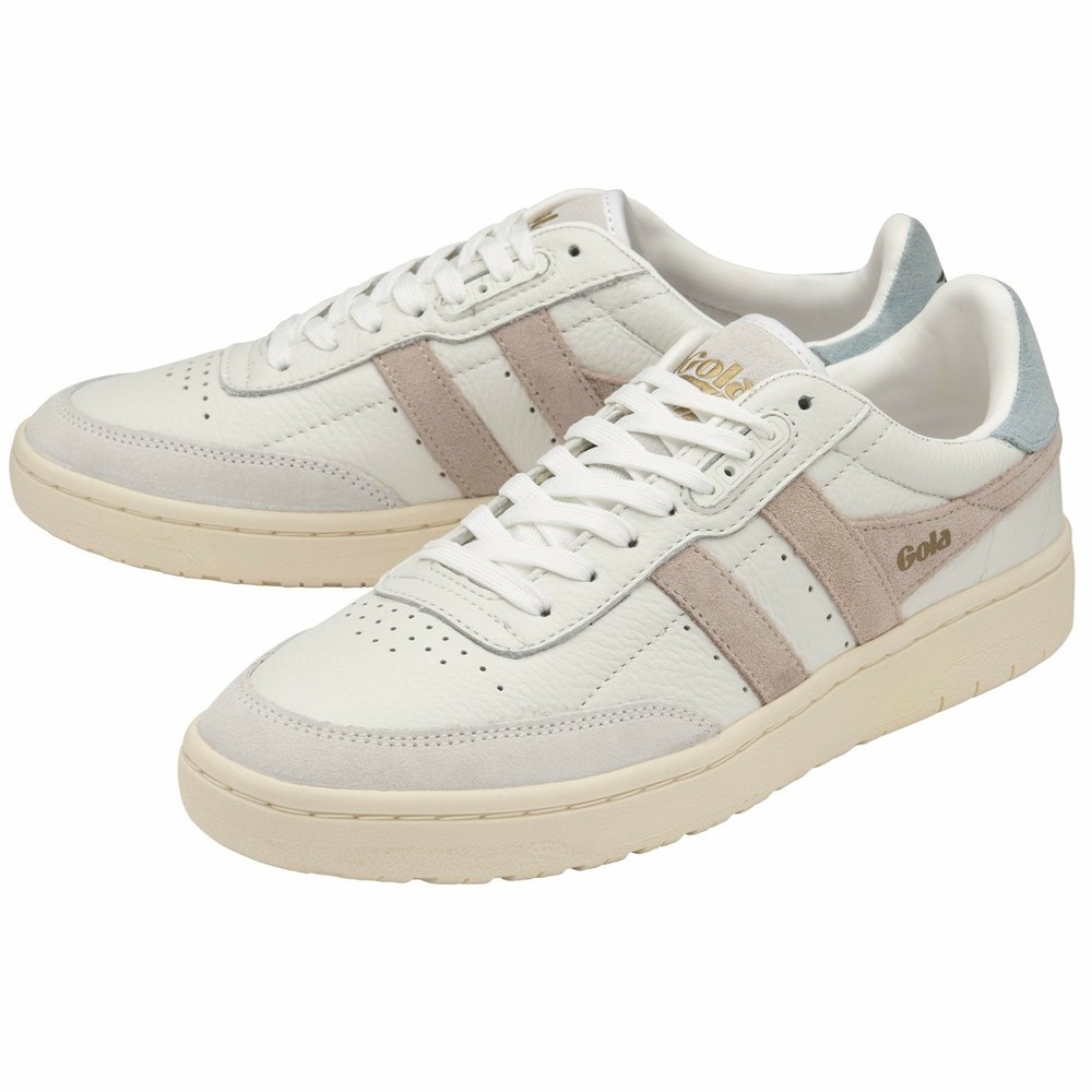 Basket Gola Falcon Blanche Bleu Femme | MCJX-20353512