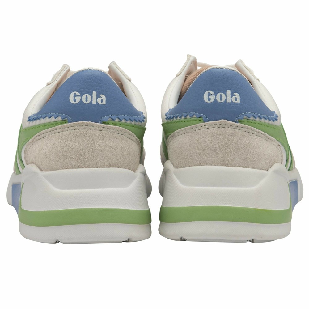 Basket Gola Eclipse California Blanche Vert Bleu Femme | OZVN-79933818