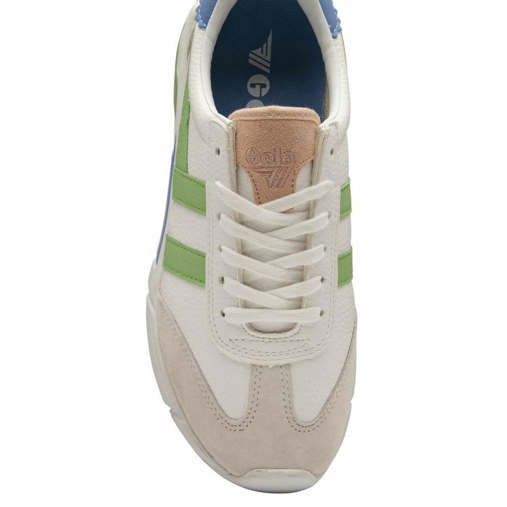 Basket Gola Eclipse California Blanche Vert Bleu Femme | OZVN-79933818