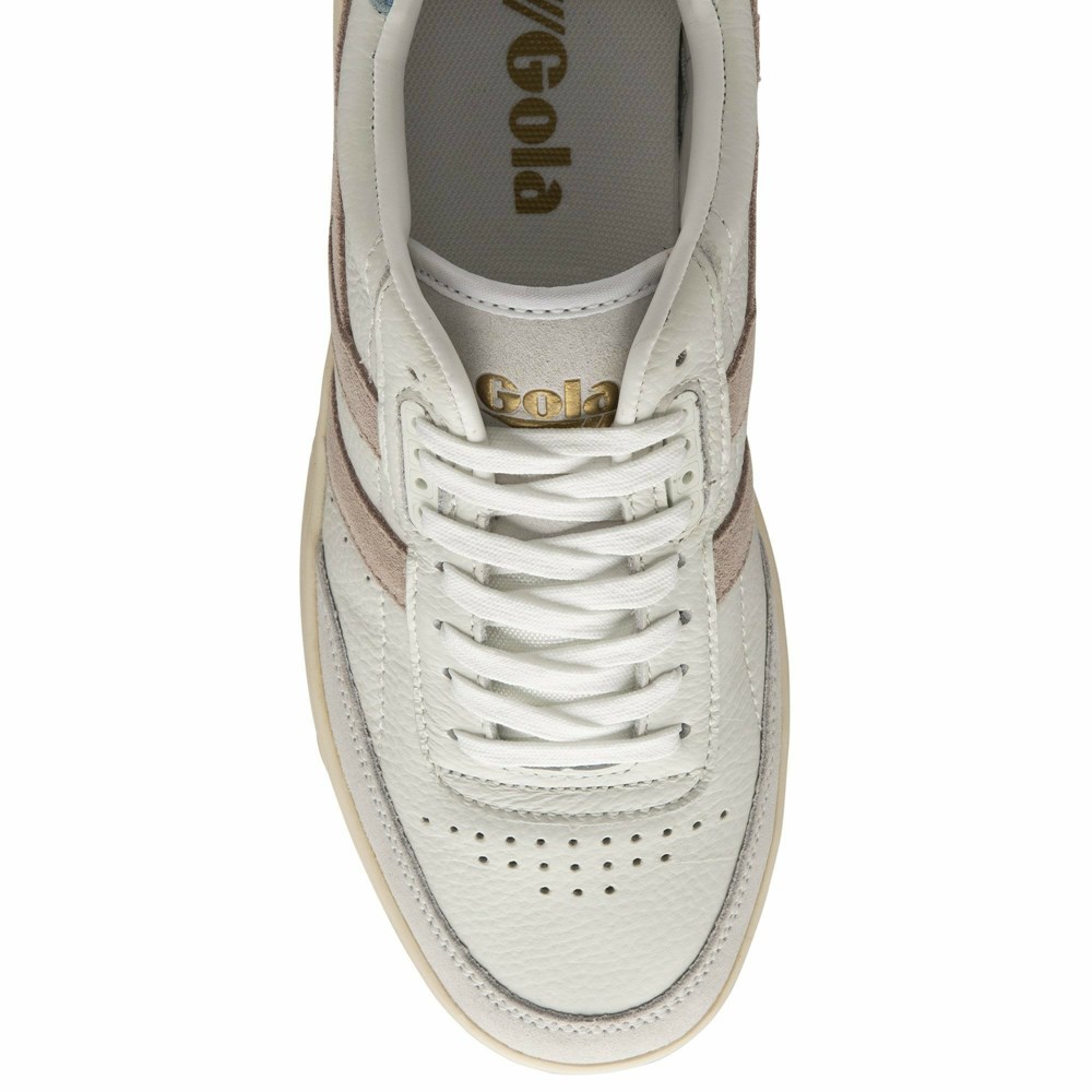 Basket Gola Falcon Blanche Bleu Femme | MCJX-20353512