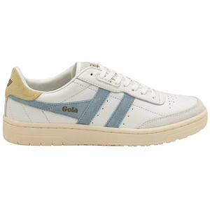 Basket Gola Falcon Blanche Citron Femme | JJPQ-13176726