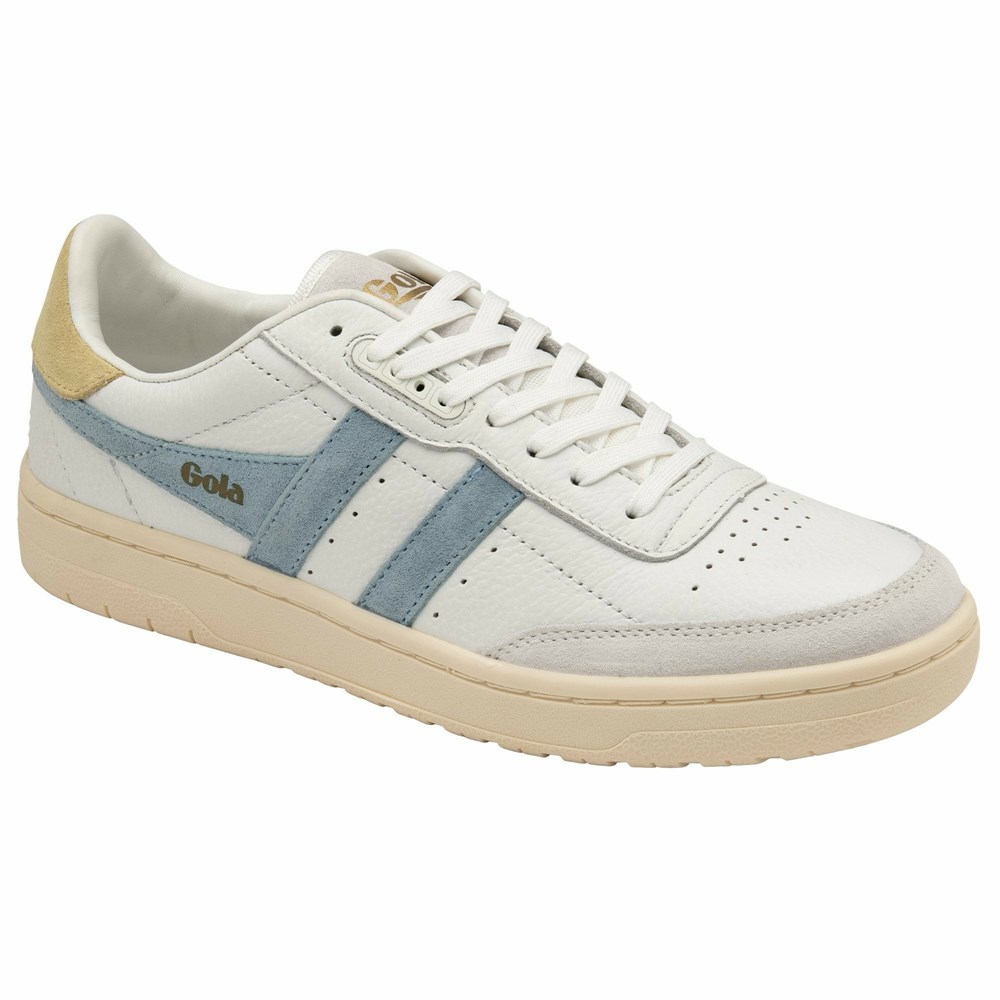 Basket Gola Falcon Blanche Citron Femme | JJPQ-13176726