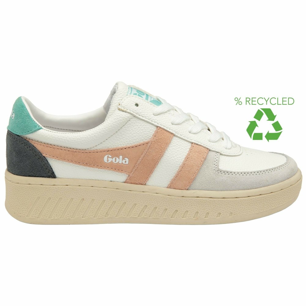 Basket Gola Grandslam Trident Blanche Rose Femme | RNCC-78579361