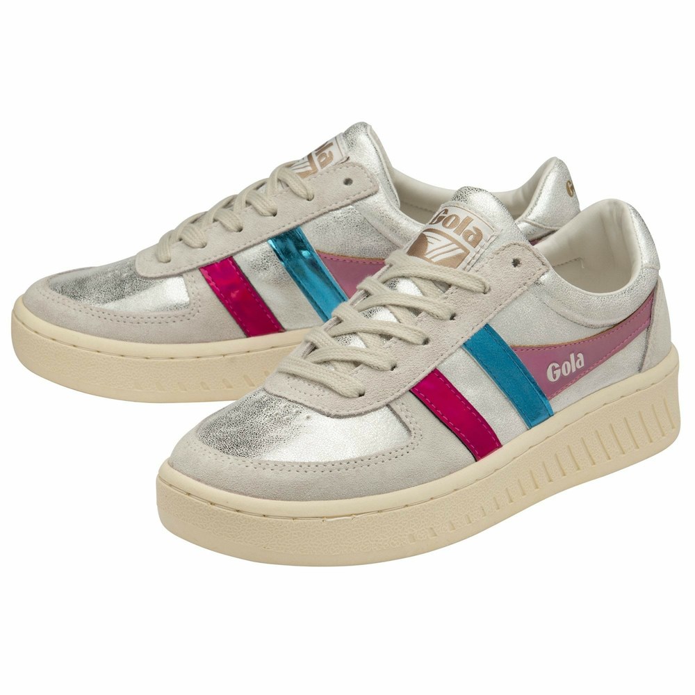 Basket Gola Grandslam Shimmer Flare Blanche Multicolore Femme | WGIX-24120992