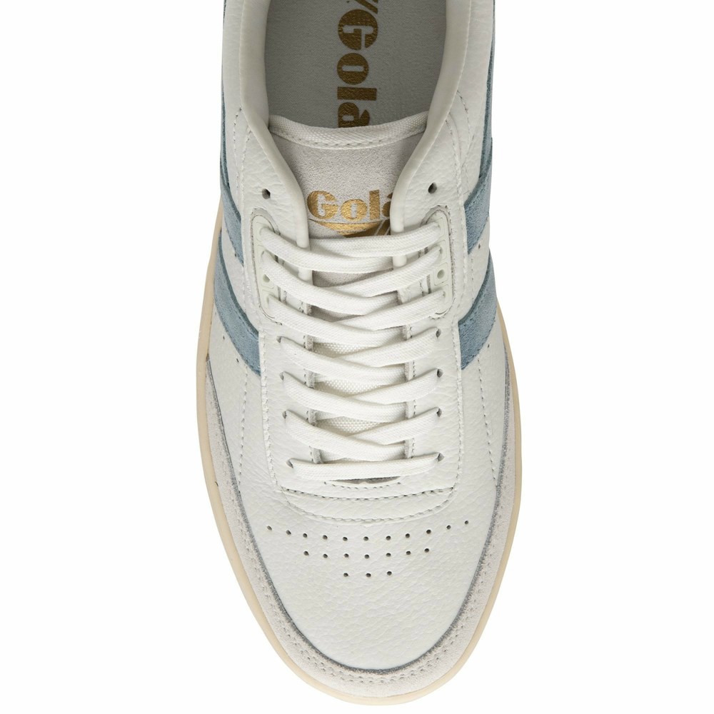 Basket Gola Falcon Blanche Citron Femme | JJPQ-13176726