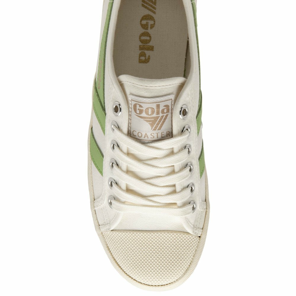 Basket Gola Vegan Coaster Blanche Vert Femme | PEWV-60205736