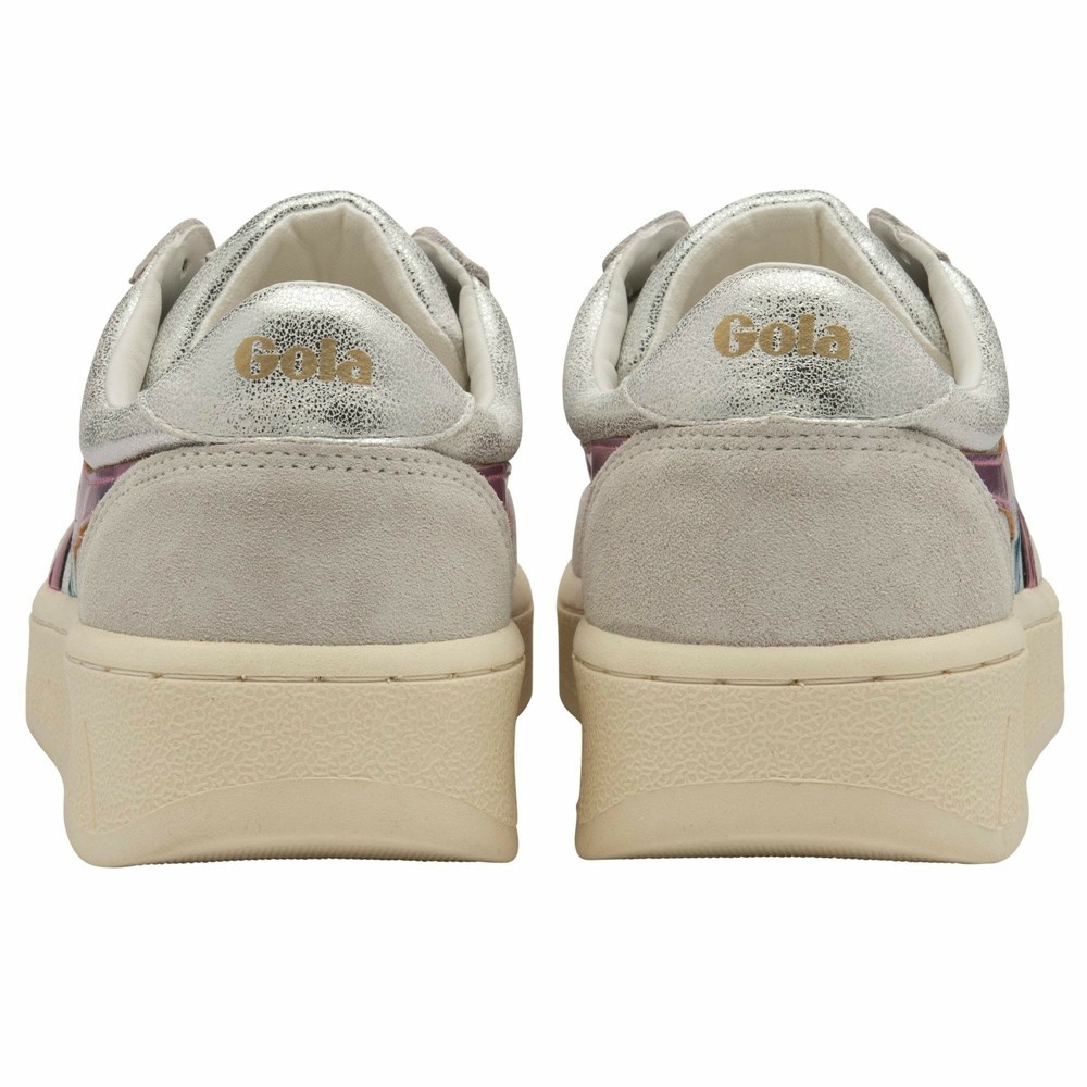 Basket Gola Grandslam Shimmer Flare Blanche Multicolore Femme | WGIX-24120992