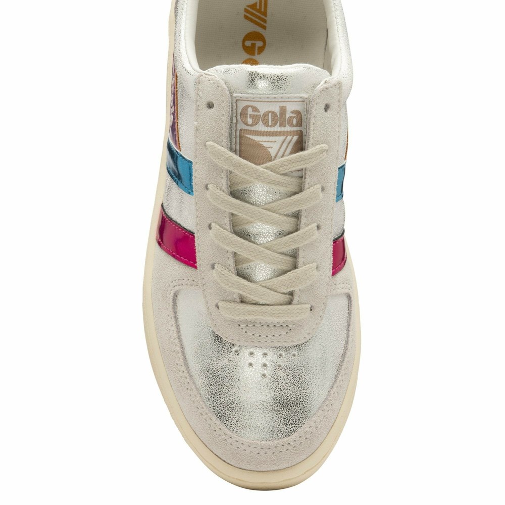 Basket Gola Grandslam Shimmer Flare Blanche Multicolore Femme | WGIX-24120992