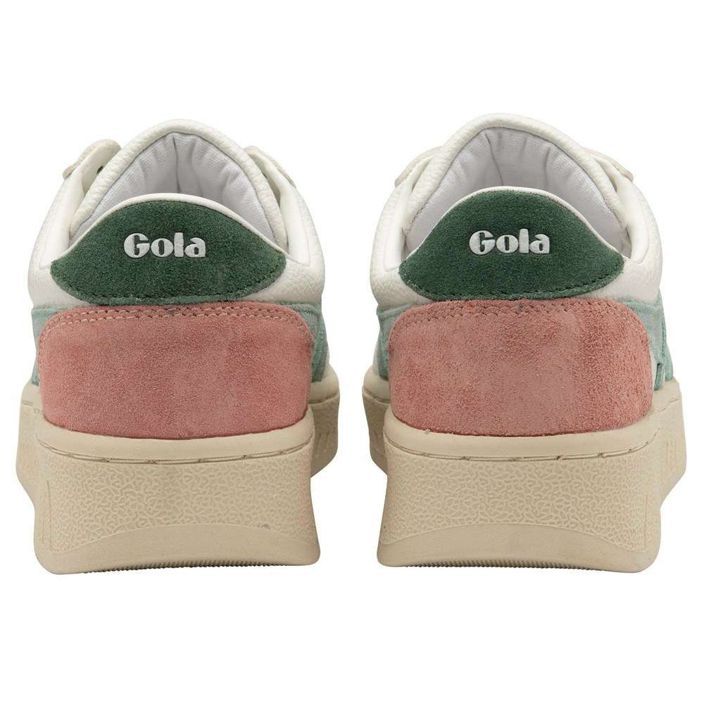 Basket Gola Grandslam Trident Blanche Vert Femme | RYNT-71861975