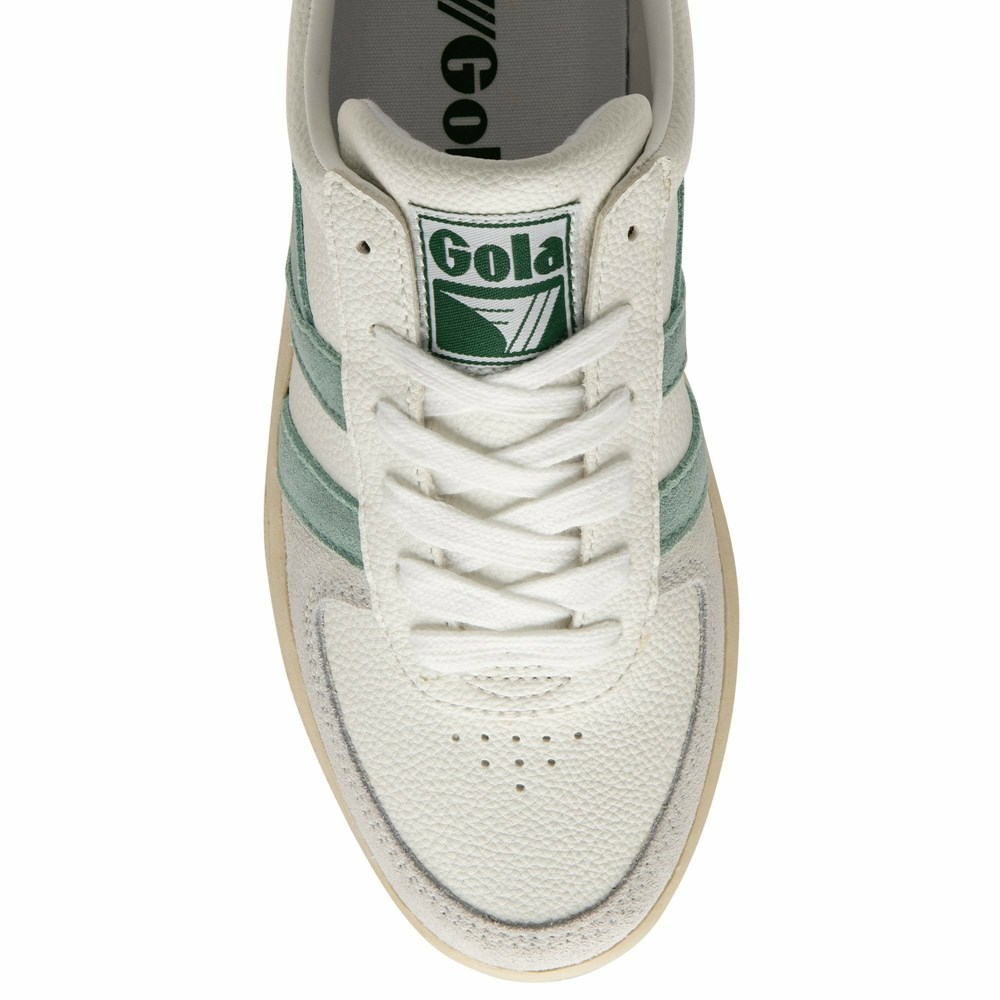 Basket Gola Grandslam Trident Blanche Vert Femme | RYNT-71861975