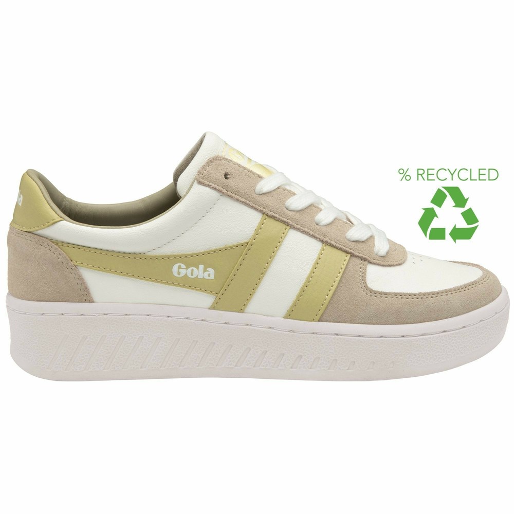 Basket Gola Grandslam Pure Blanche Grise Citron Femme | SMAP-01278965