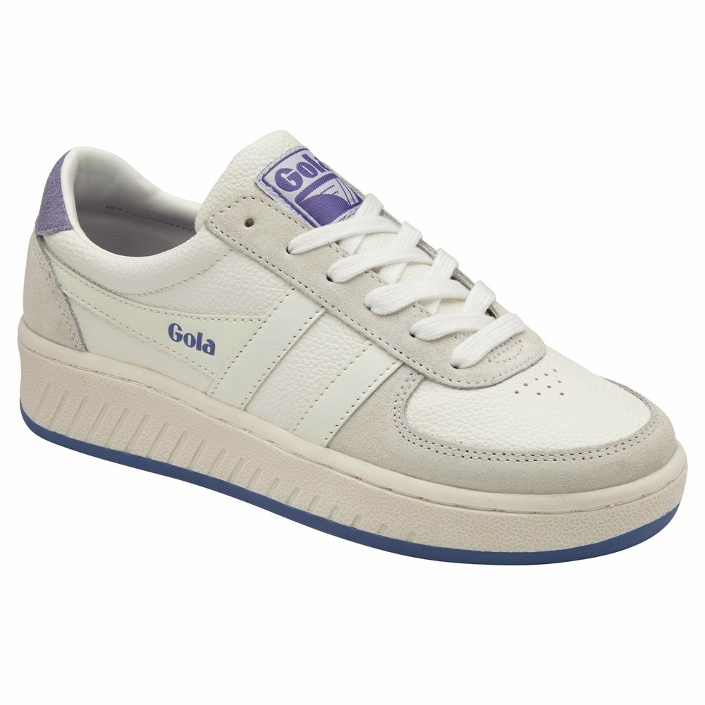 Basket Gola Grandslam 88 Blanche Lavande Femme | HJFH-65891472