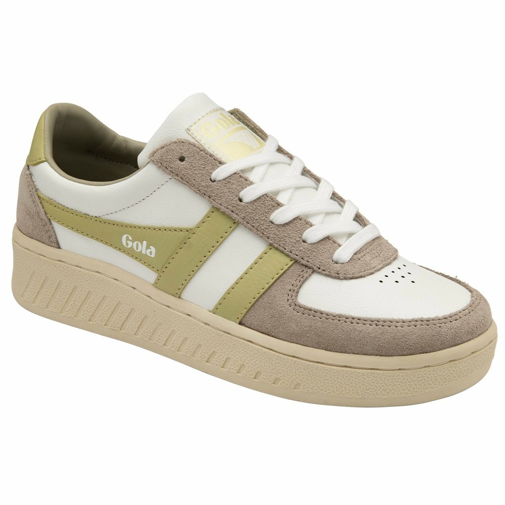 Basket Gola Grandslam Pure Blanche Grise Citron Femme | SMAP-01278965