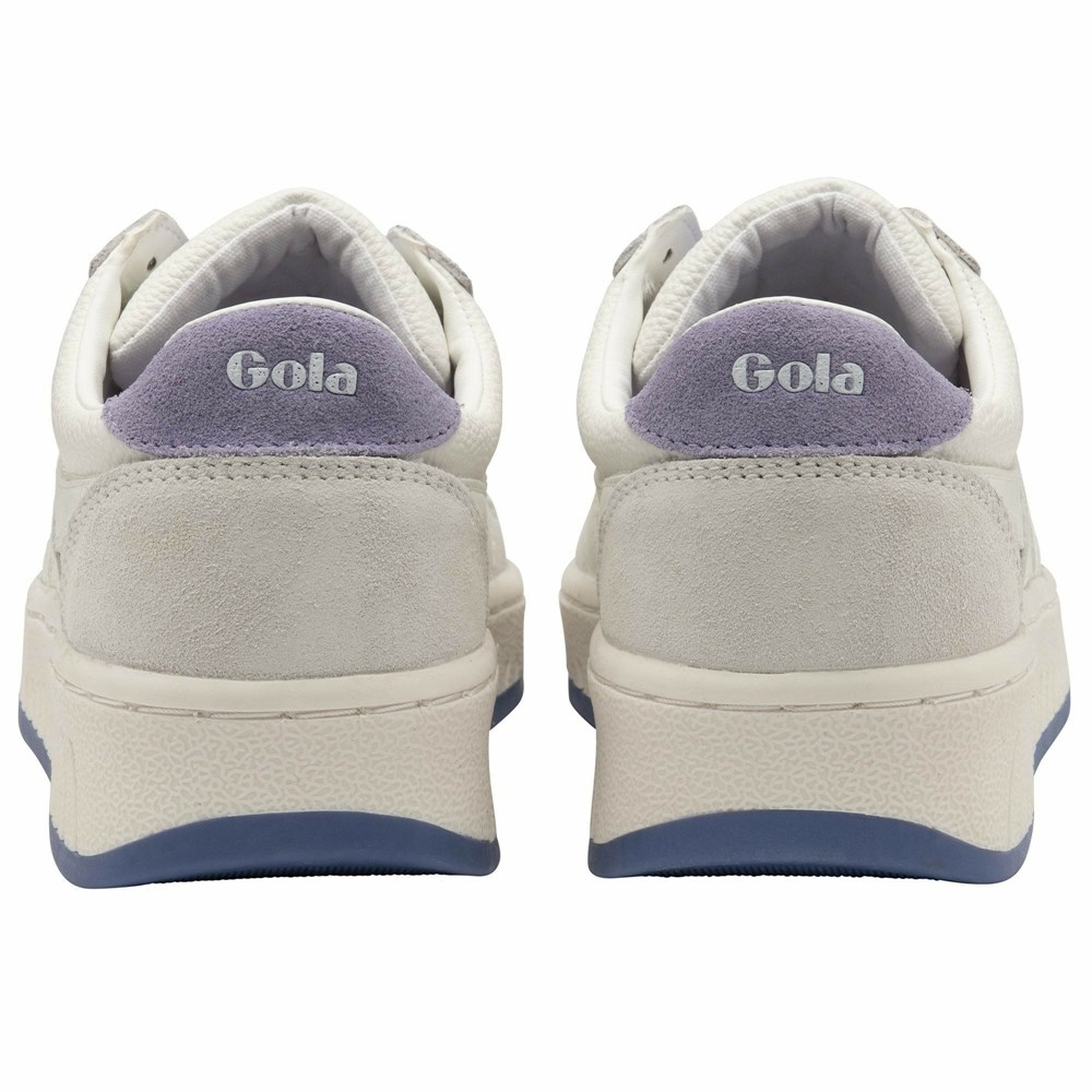 Basket Gola Grandslam 88 Blanche Lavande Femme | HJFH-65891472