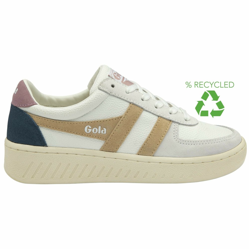 Basket Gola Grandslam Trident Blanche Rose Femme | DCKU-29303067