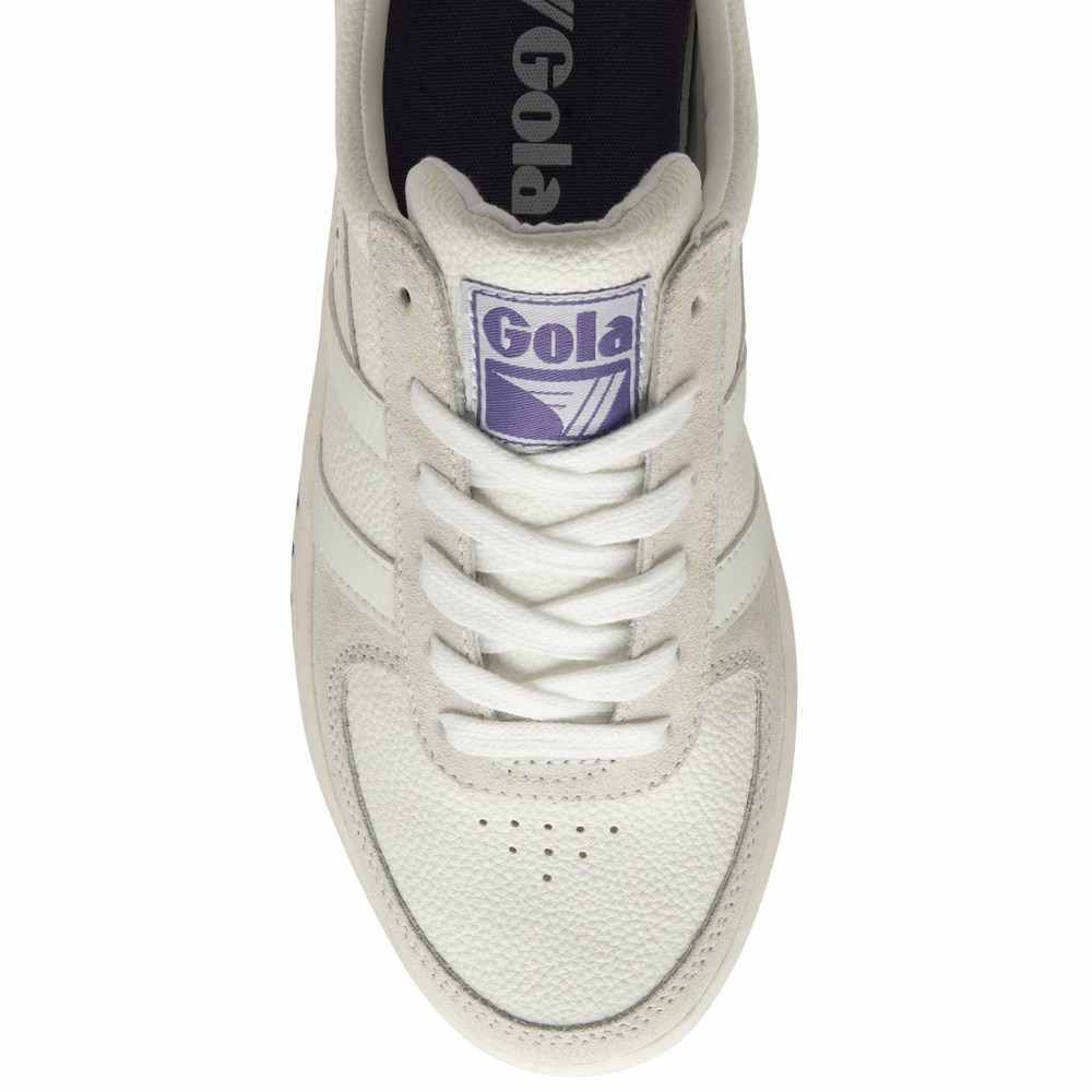 Basket Gola Grandslam 88 Blanche Lavande Femme | HJFH-65891472