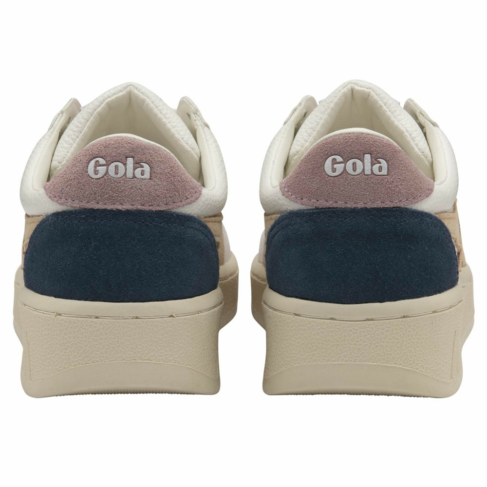 Basket Gola Grandslam Trident Blanche Rose Femme | DCKU-29303067