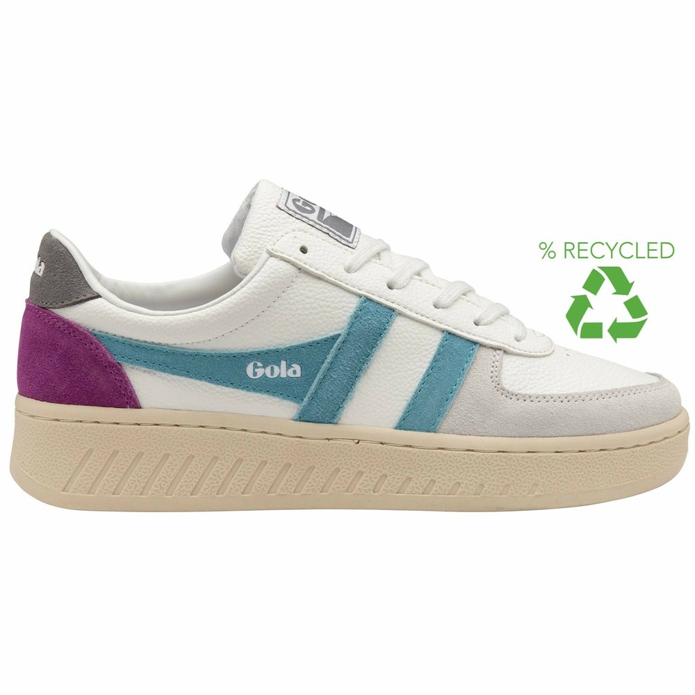 Basket Gola Grandslam Trident Blanche Grise Femme | QTME-10878806