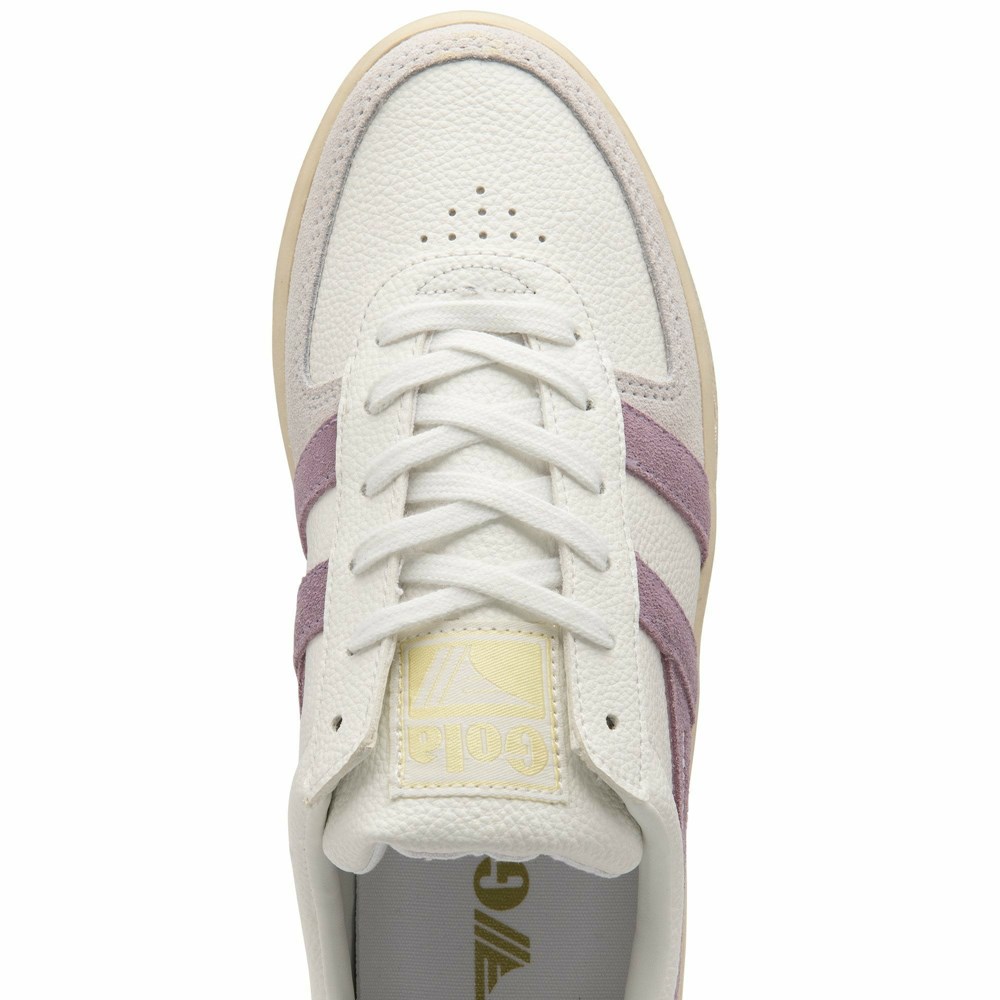 Basket Gola Grandslam Trident Blanche Citron Femme | WFLO-14754062