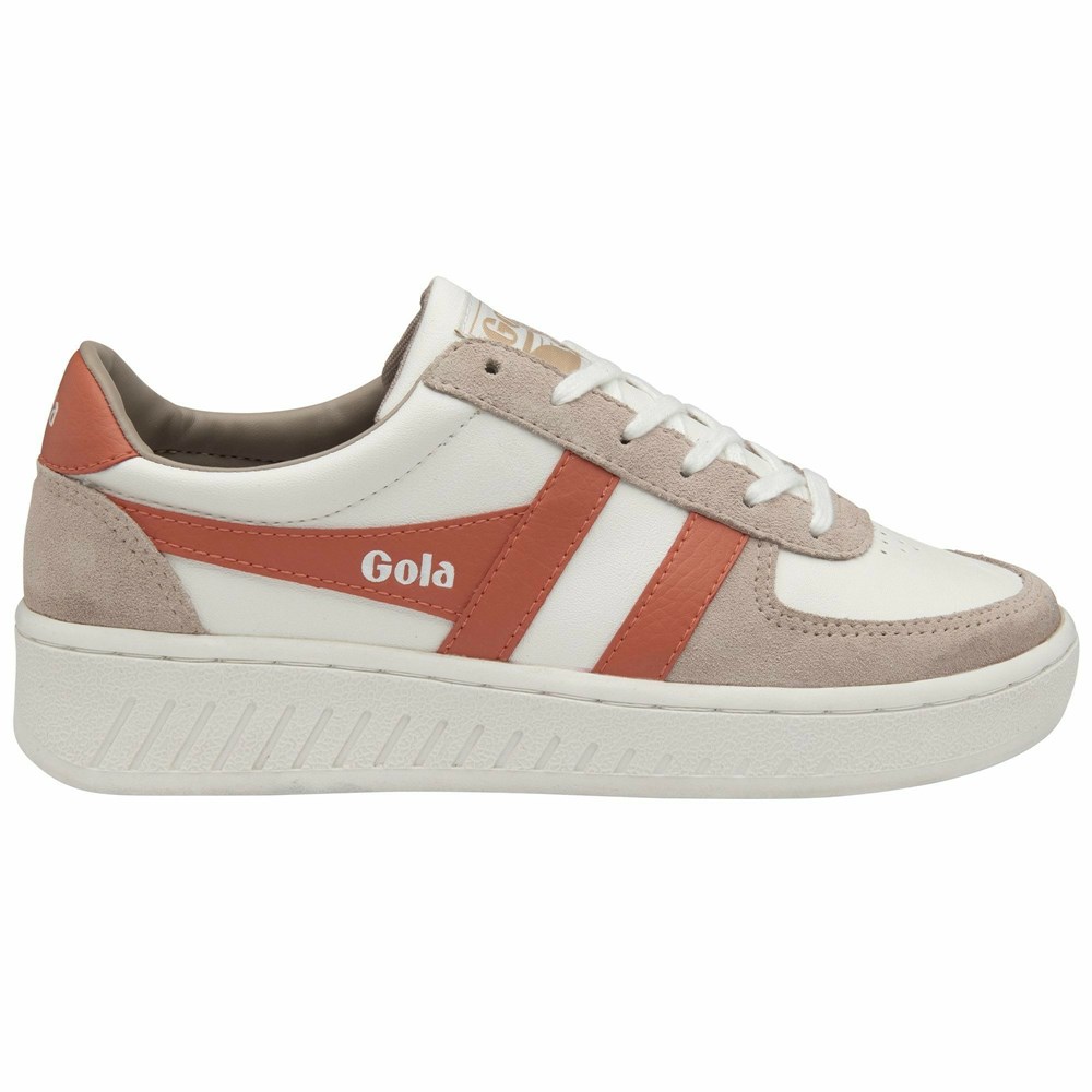 Basket Gola Grandslam Pure Blanche Corail Femme | EUQL-68953581