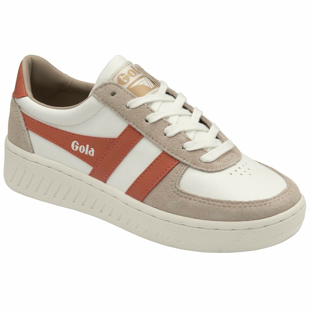 Basket Gola Grandslam Pure Blanche Corail Femme | EUQL-68953581