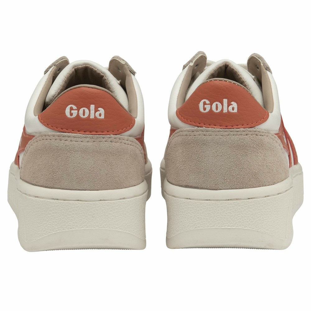 Basket Gola Grandslam Pure Blanche Corail Femme | EUQL-68953581