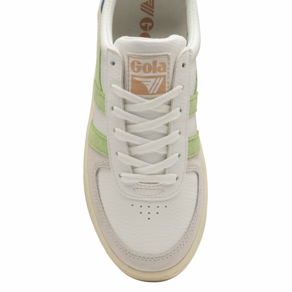 Basket Gola Grandslam Trident Blanche Vert Rose Femme | LNWM-33303260