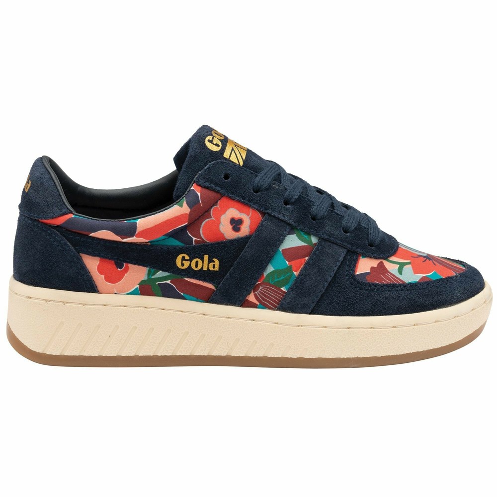 Basket Gola Grandslam LBTY BL Bleu Marine Multicolore Femme | TWZQ-80189474