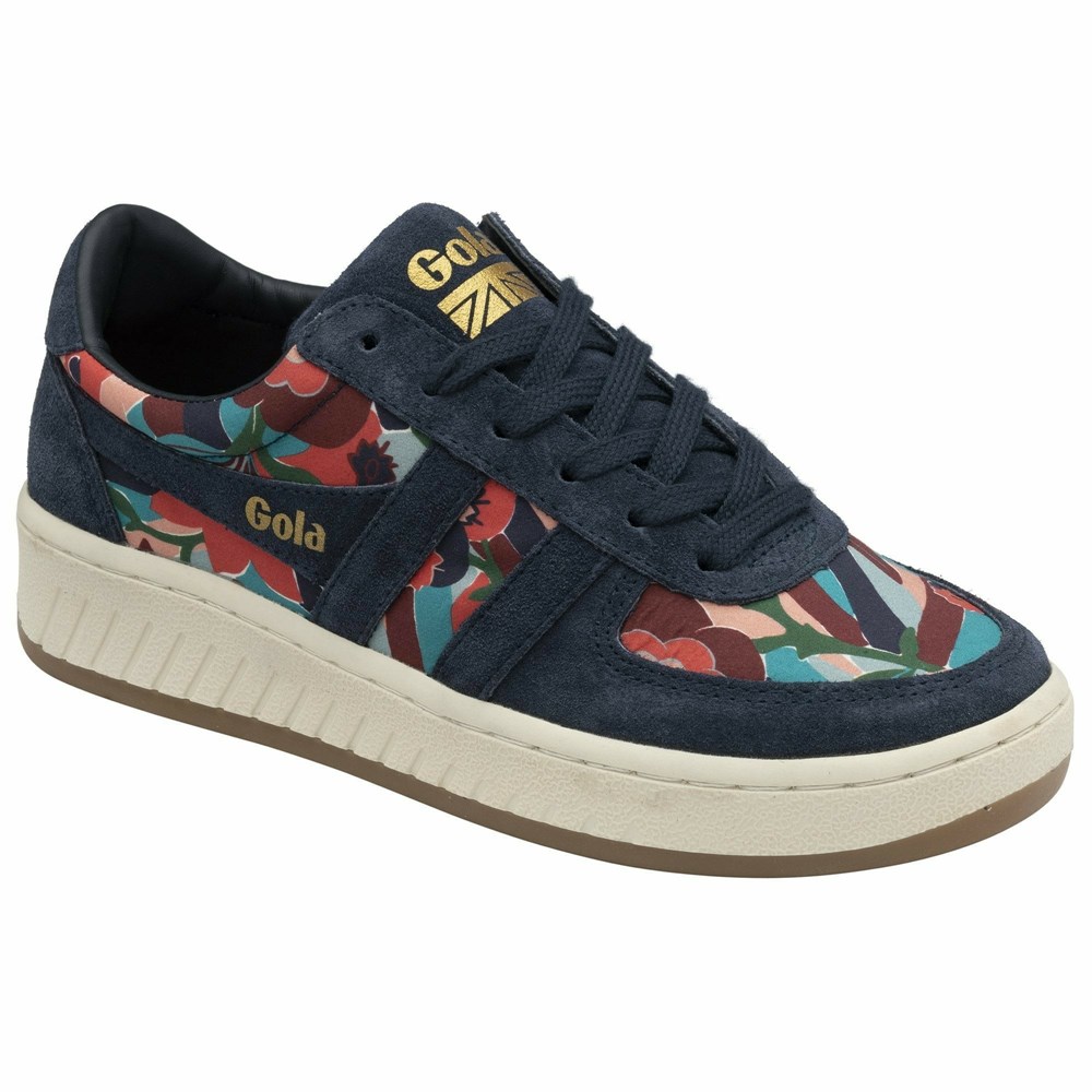 Basket Gola Grandslam LBTY BL Bleu Marine Multicolore Femme | TWZQ-80189474