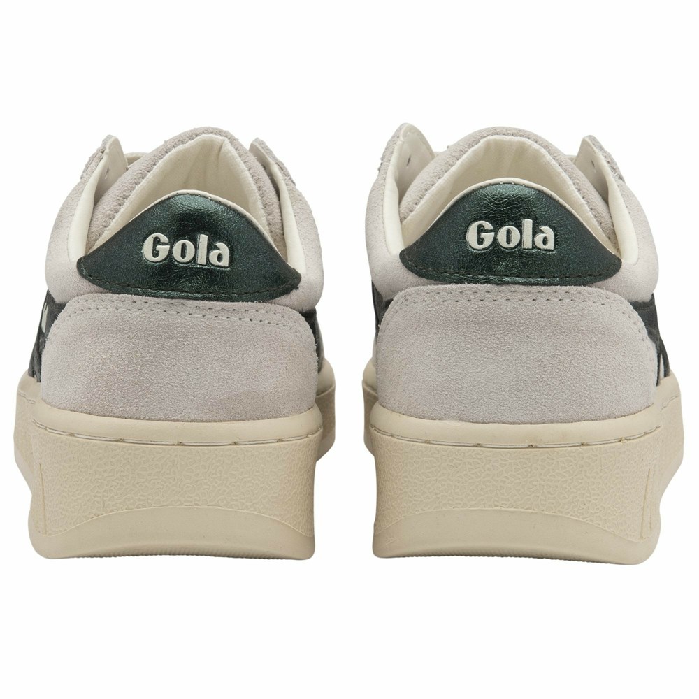 Basket Gola Grandslam Flame Blanche Vert Foncé Femme | CTVR-58741152