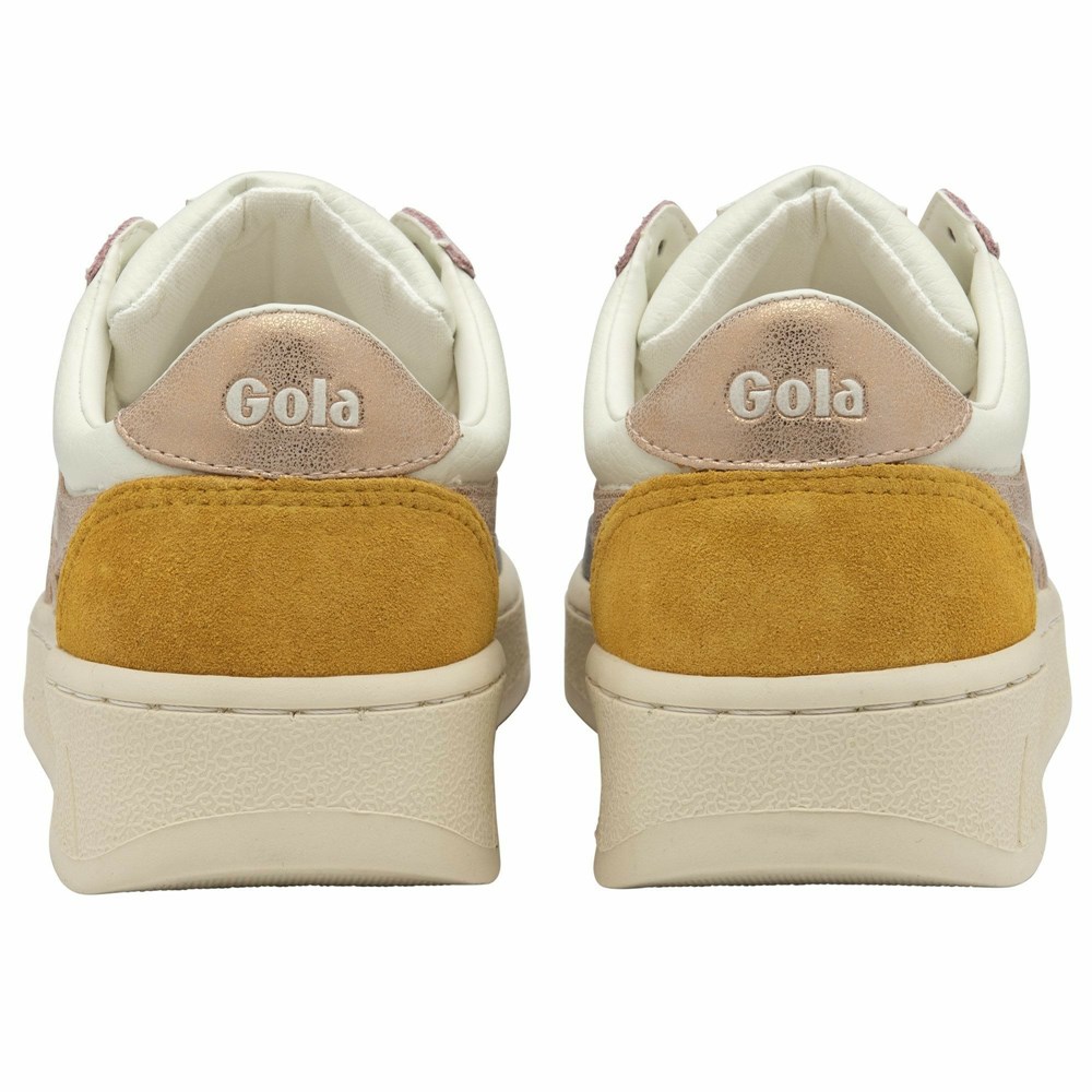 Basket Gola Grandslam Quadrant Blanche Grise Rose Doré Orange Femme | TWRL-54352136