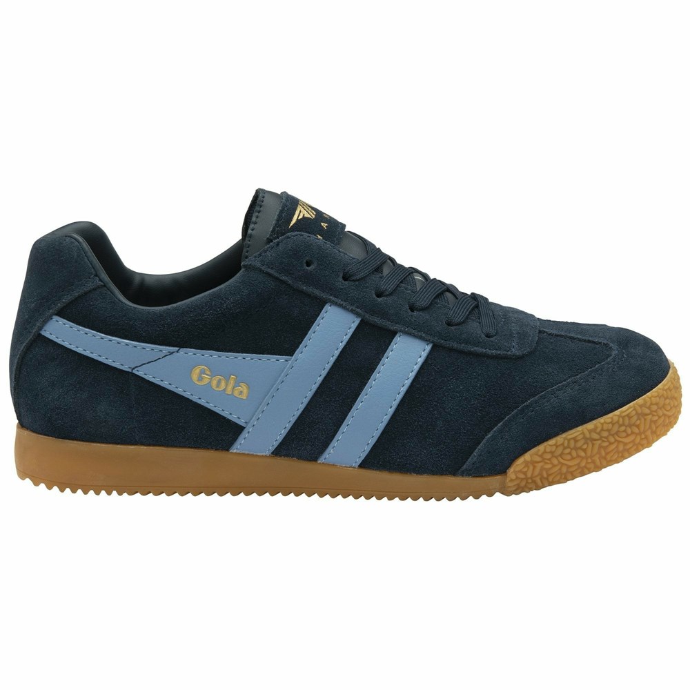 Basket Gola Harrier Daim Bleu Marine Bleu Femme | LKXV-17089737