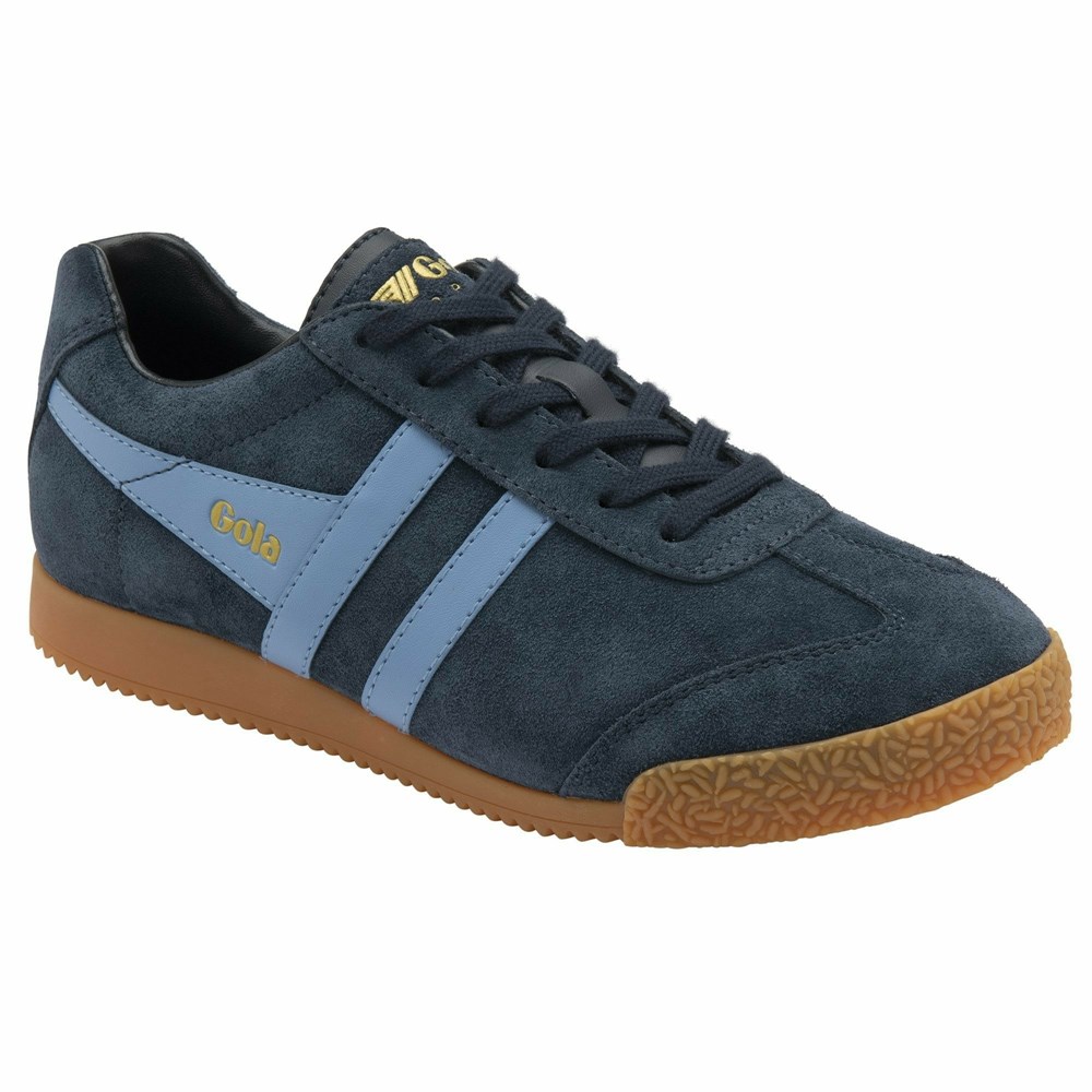 Basket Gola Harrier Daim Bleu Marine Bleu Femme | LKXV-17089737