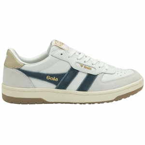 Basket Gola Hawk Blanche Doré Femme | SBIN-73557645