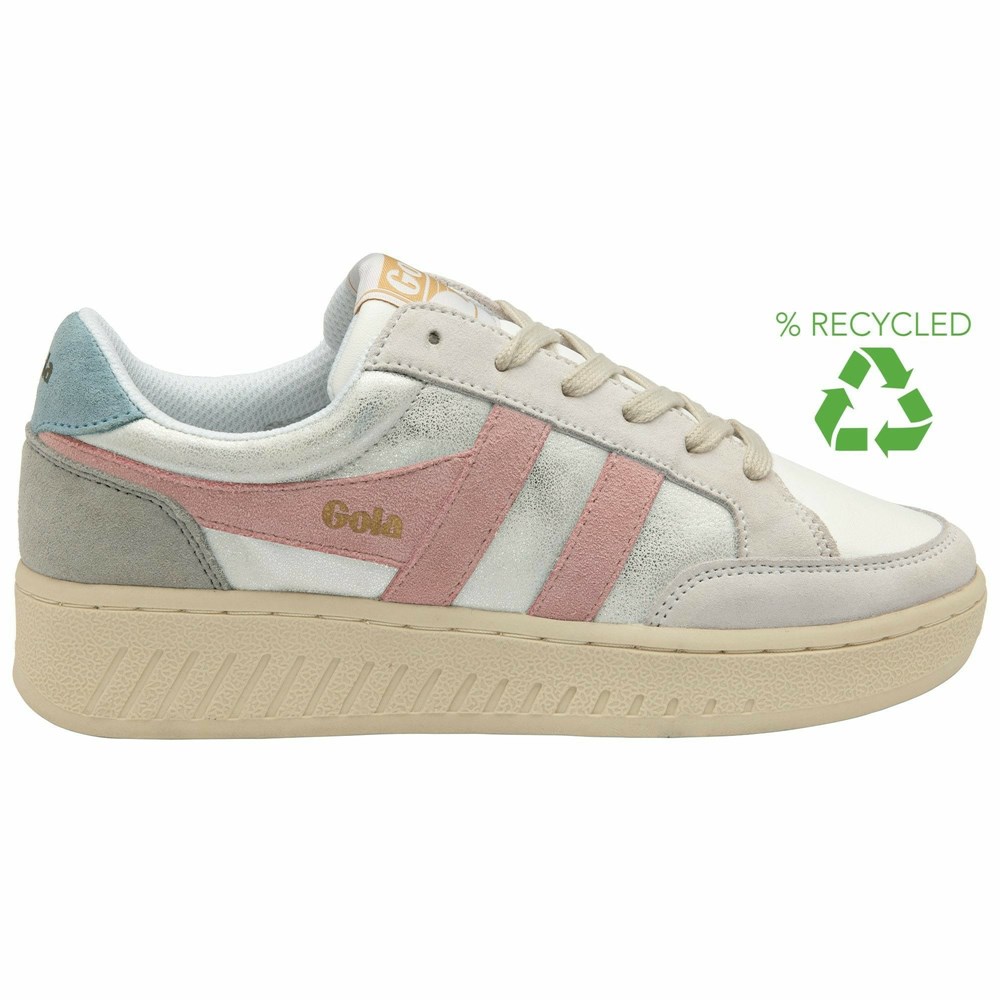 Basket Gola Superslam Blaze Blanche Rose Femme | XQKF-65862349