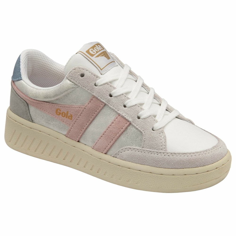 Basket Gola Superslam Blaze Blanche Rose Femme | XQKF-65862349